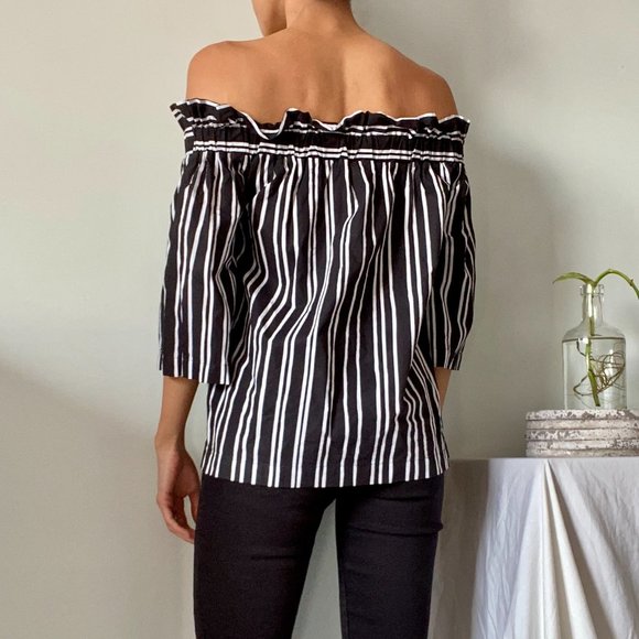 H&M Off Shoulder Stripe Blouse - Picture 3 of 5